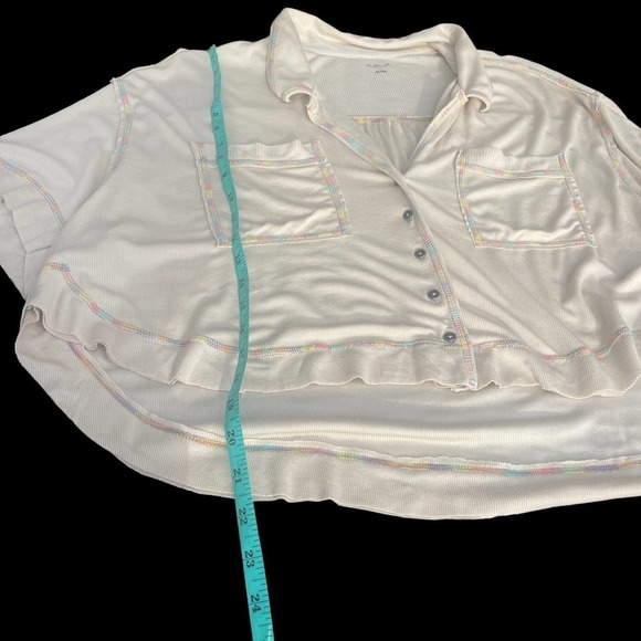 NWT!  Urban Outfitters Out from Under-Cream Button-Front Crop-Top Shirt OB138235 - Picture 9 of 15